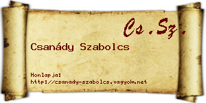 Csanády Szabolcs névjegykártya