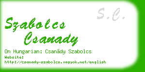 szabolcs csanady business card