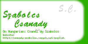 szabolcs csanady business card